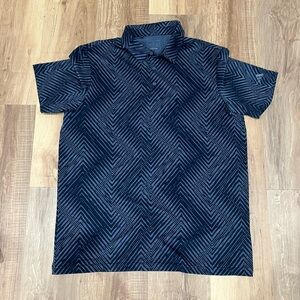 Men's Navy Blue Patterned Shirt